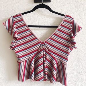 Wild Fable 90’s Flutter Sleeve Crop Top M